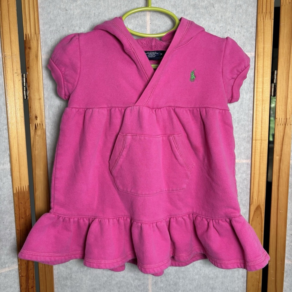 Vintage Ralph Lauren‎ Girls Size 12 Months Pink Hooded Dress